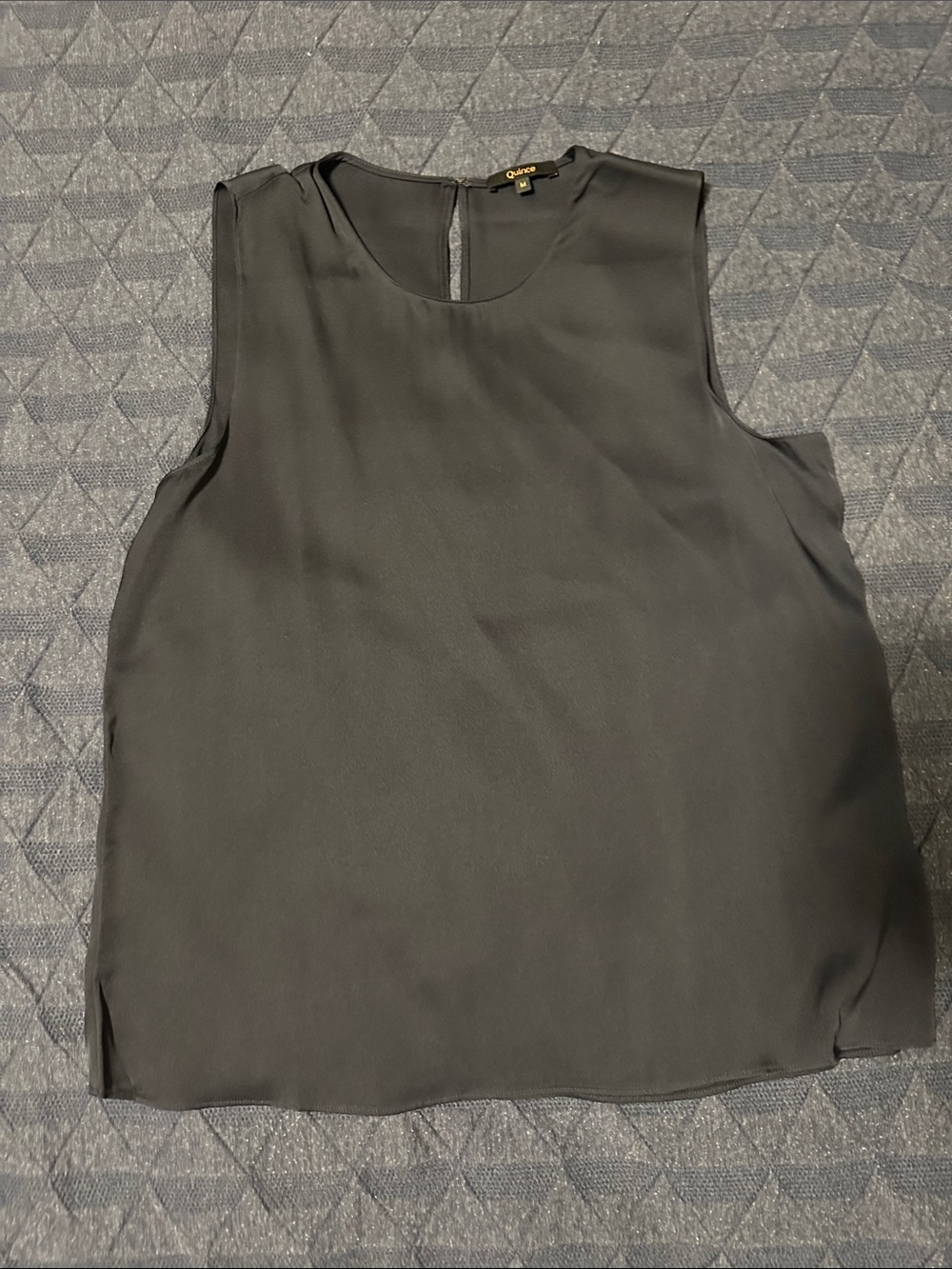 Quince Navy Silk Shell Tank